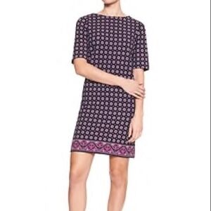 Banana Republic Black and Pink Geometric Dress